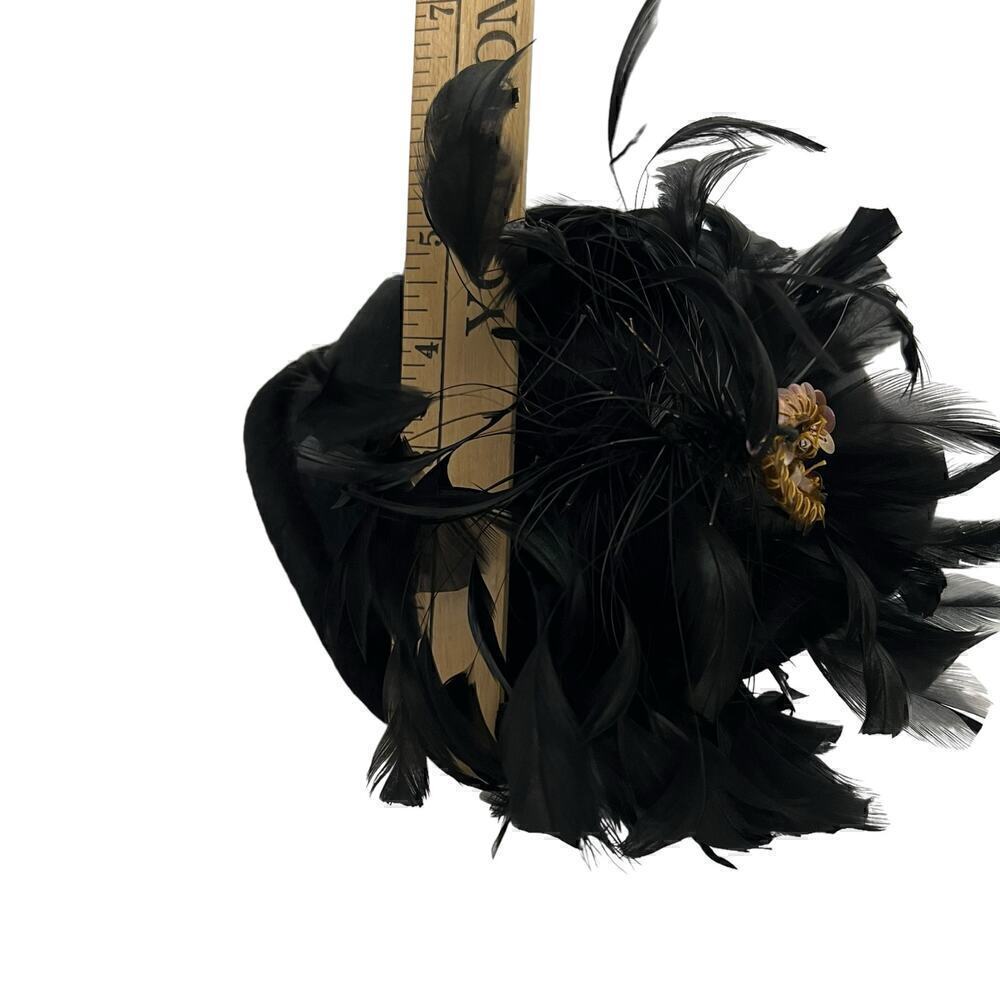 Ladies Vintage Feathered Fascinator Hat Black - Picture 8 of 10